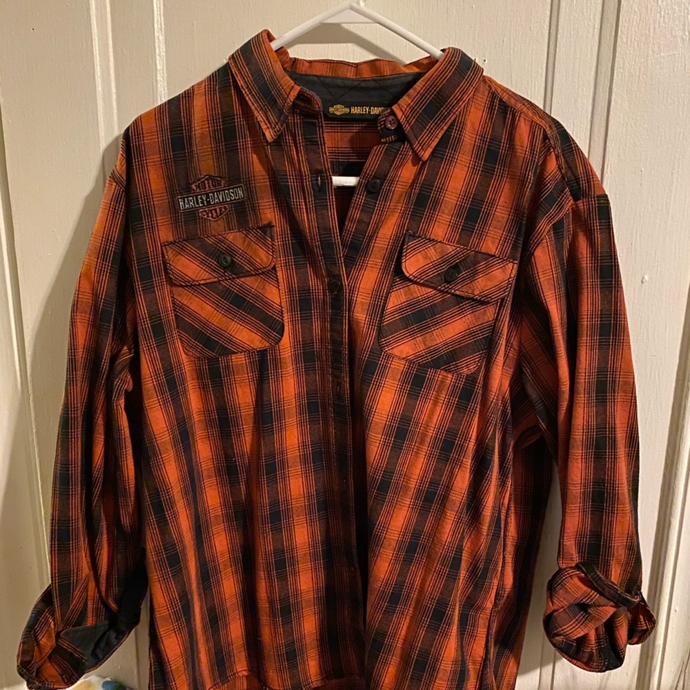 XL Harley Davidson embroidered plaid shirt